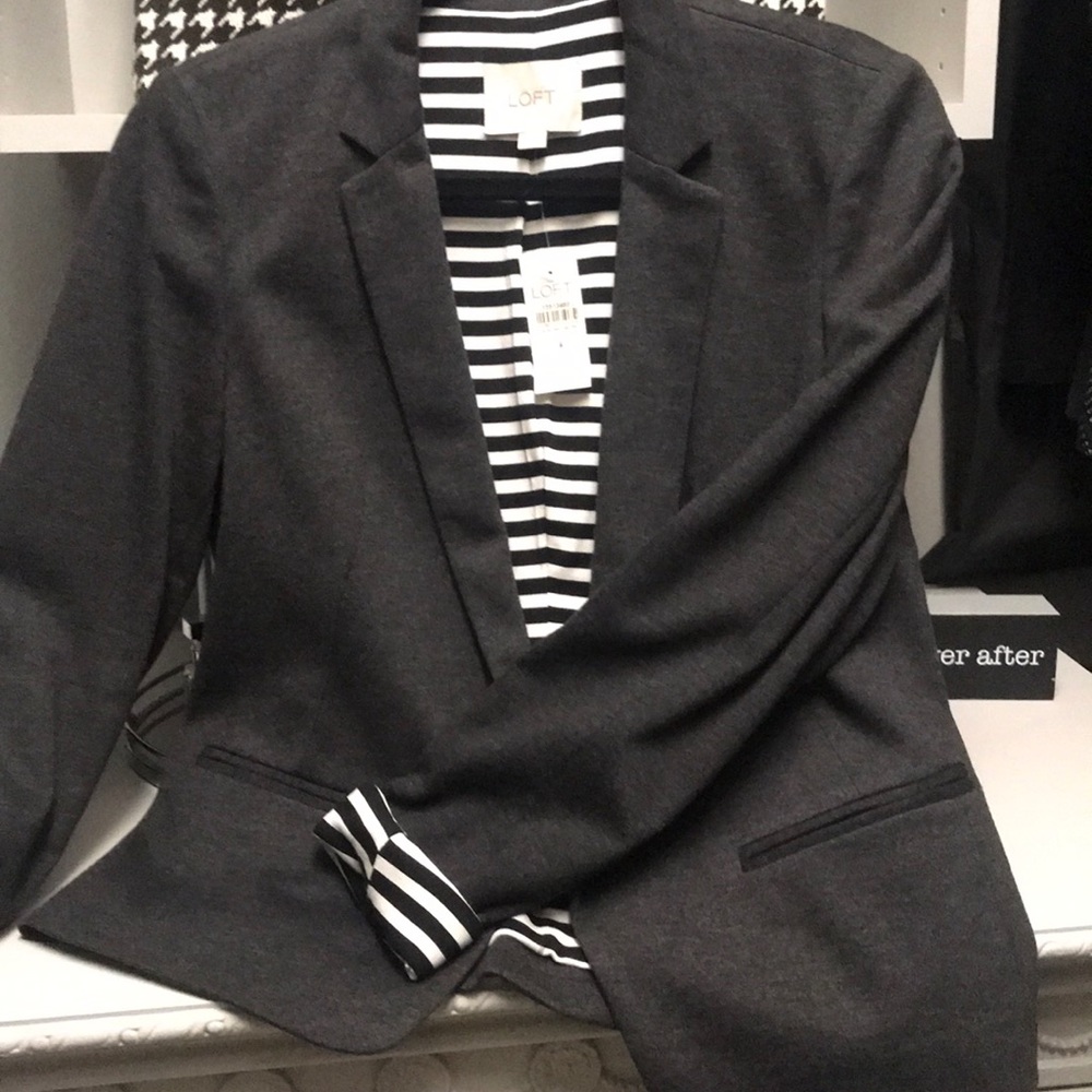Loft Gray Jacket/Blazer Sz 4 NWT